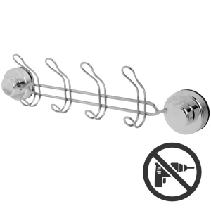 Планка Sensea «Simply Lock» 4 крючка на присоске цвет хром