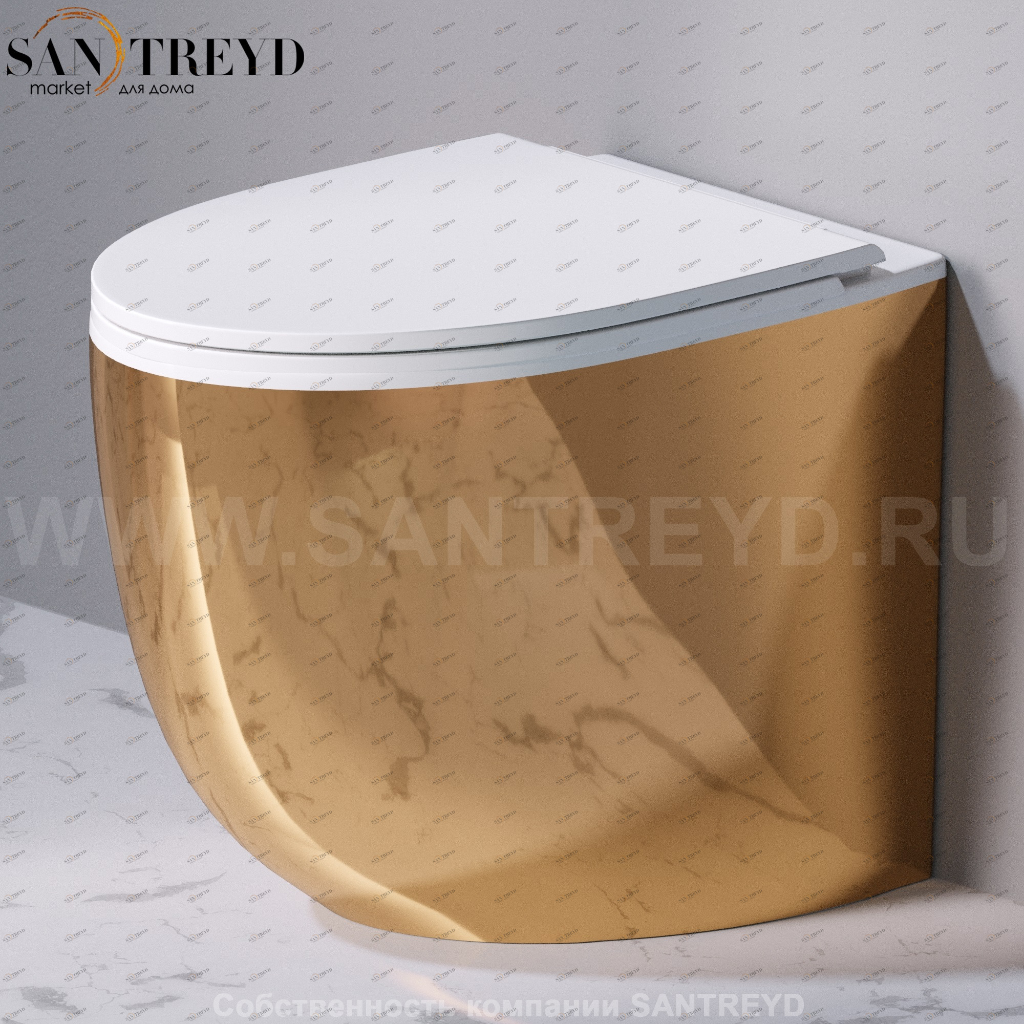 S557T0R0V7.250 Приставной унитаз напольный Золотистый A. e T. Italia Dot Италия AeT ITALIA DOT 2.0