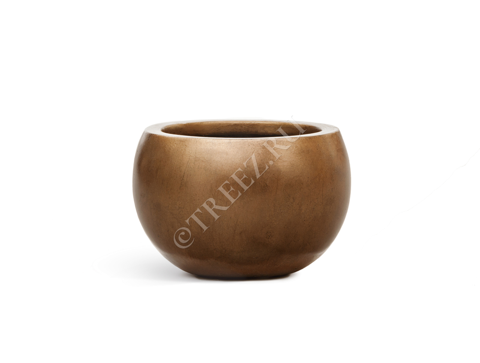 41.3318-04-016-BRS-32 Кашпо  Effectory - серия Metal - Полусфера - Тёмное матовое золото Цветочная коллекция  - Вид №3