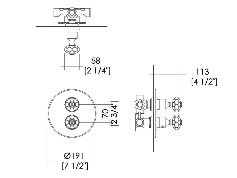 Встраиваемый термостатический смеситель для душа Devon&Devon Gemstone ARCH-00145936 - Вид №2