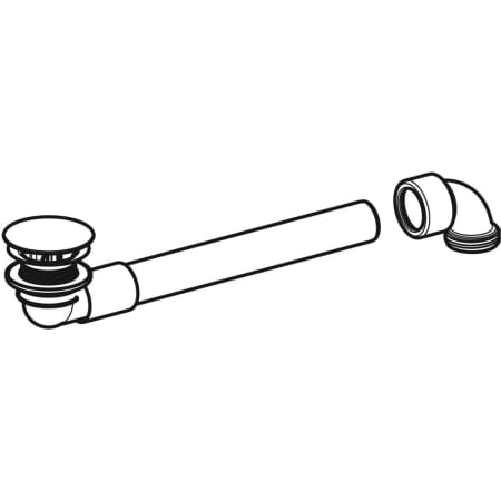 152.081.21.1 Geberit Ablaufventil Raumsparmodell, schmale Ausführung, mit freiem Auslauf und Ventilabdeckung Geberit  - Вид №1