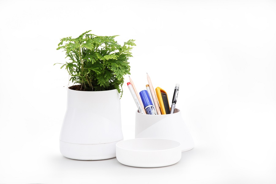 Горшок цветочный Hill Pot, большой, белый Qualy QLX20002WH - Вид №6