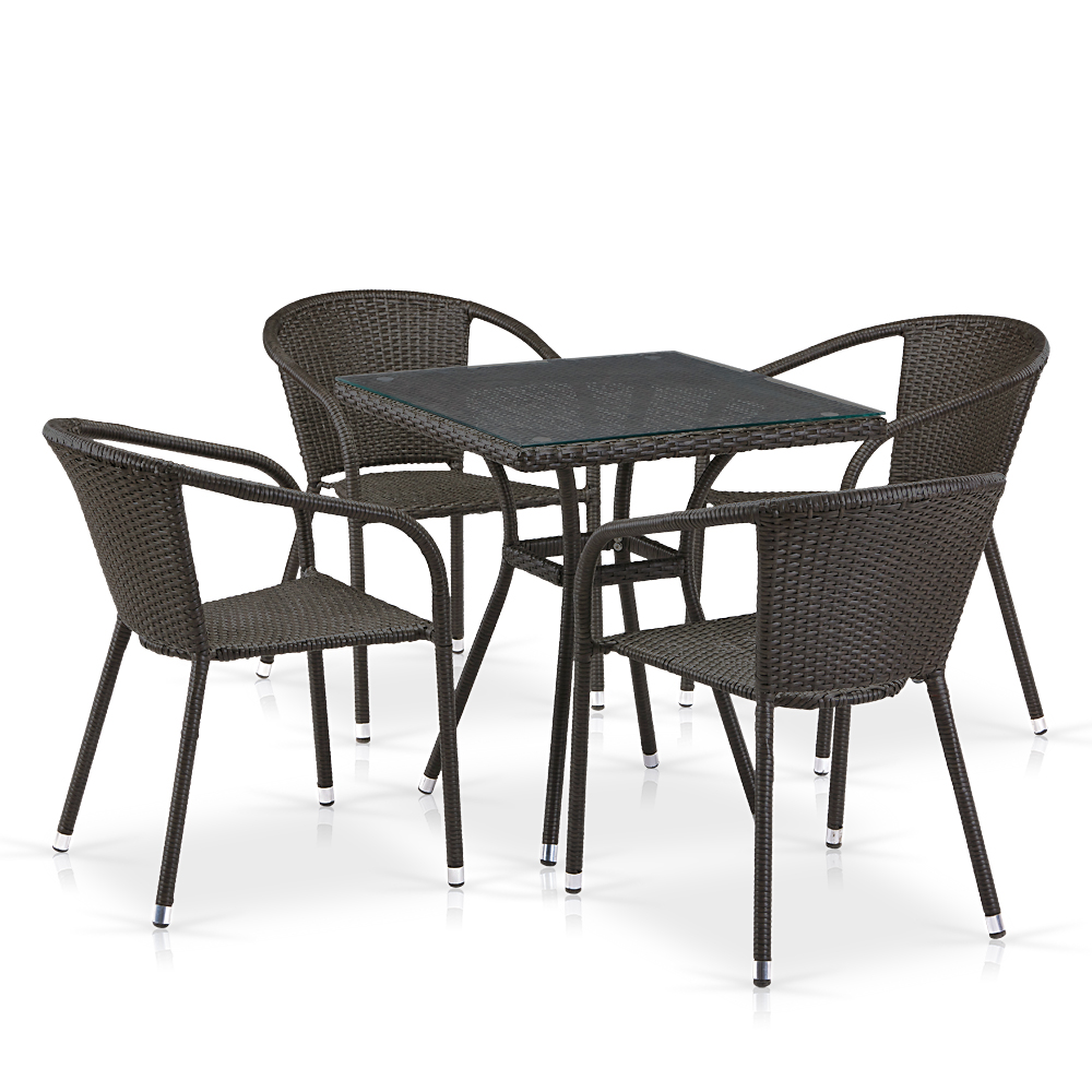 T282BNT/Y137C-W53 Brown 4Pcs Комплект плетеной мебели Afina 