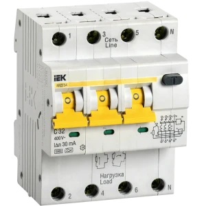 Автоматический выключатель дифференциального тока IEK АВДТ34 C32 30 мА