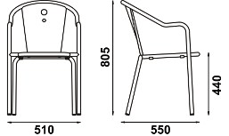 Adico Штабелируемый садовый стул с подлокотниками sun-id-1505696 - Вид №3