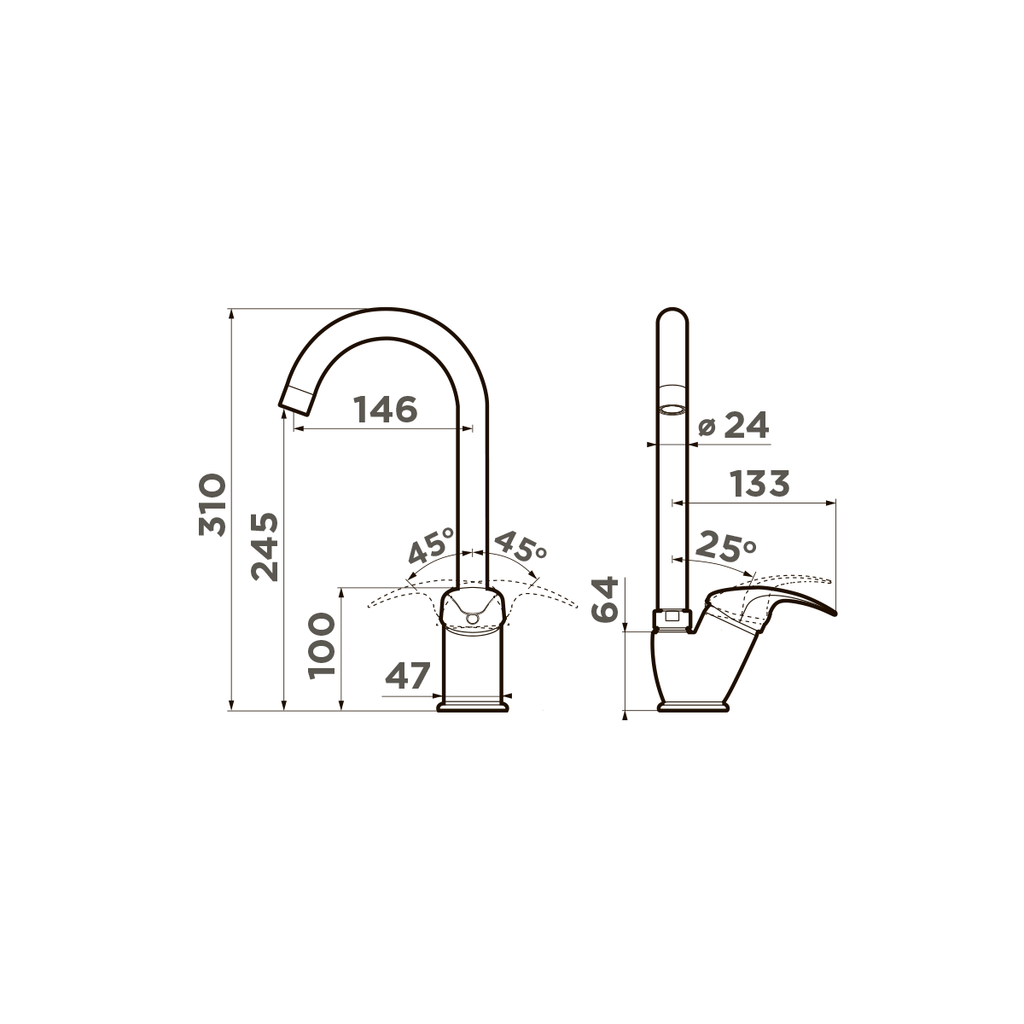 Смеситель для кухни Umi BE OMOIKIRI 4994269 - Вид №5