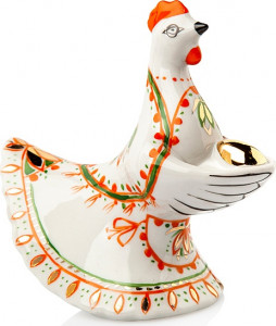 10621457 Промыслы Вербилок Скульптура 11см "Курочка Ряба"  "Живописная" Фарфор, Керамика