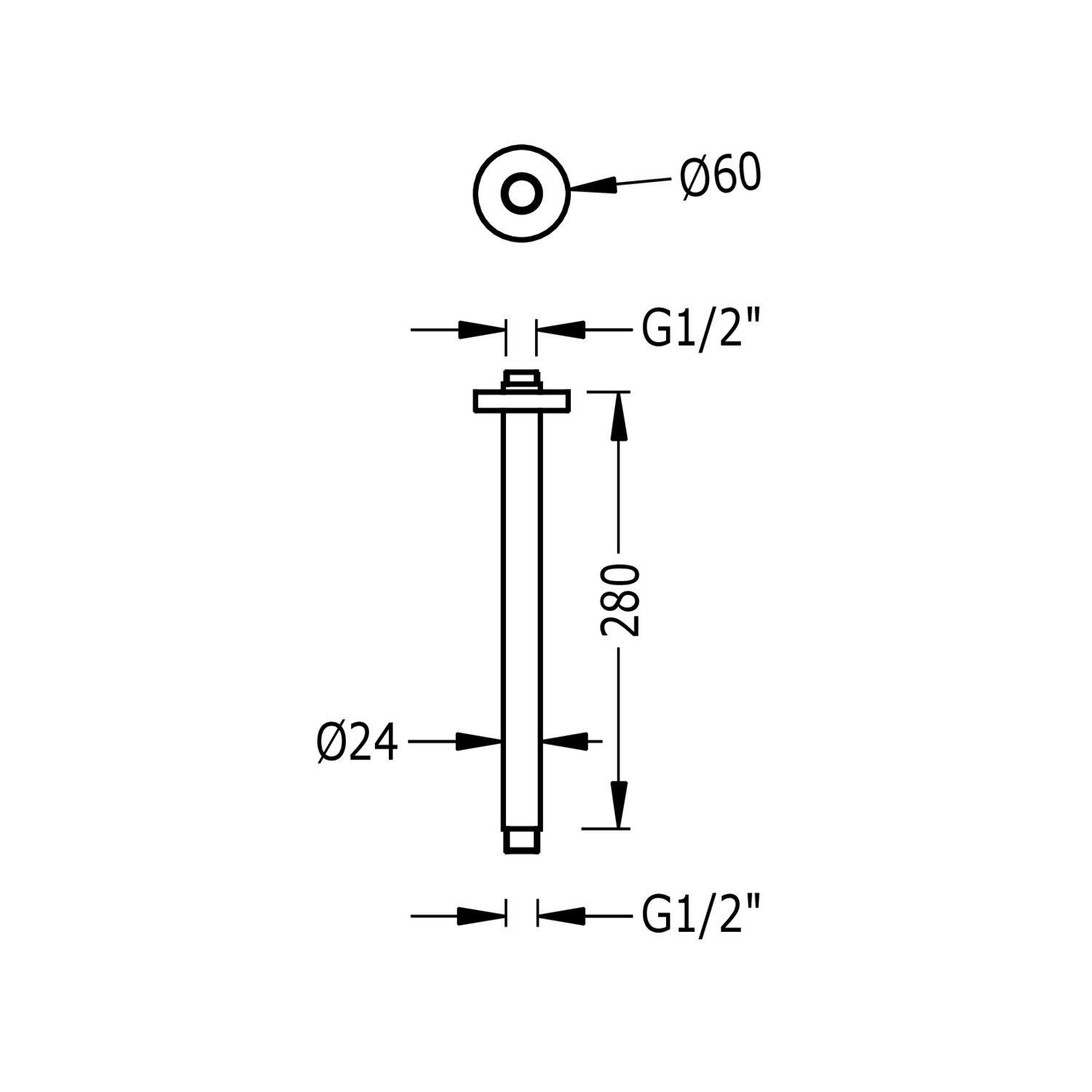 Потолочный кронштейн-13462102AC TRES Showers - Вид №1
