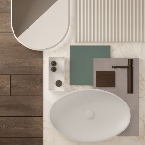 Подвесной туалетный столик с зеркалом