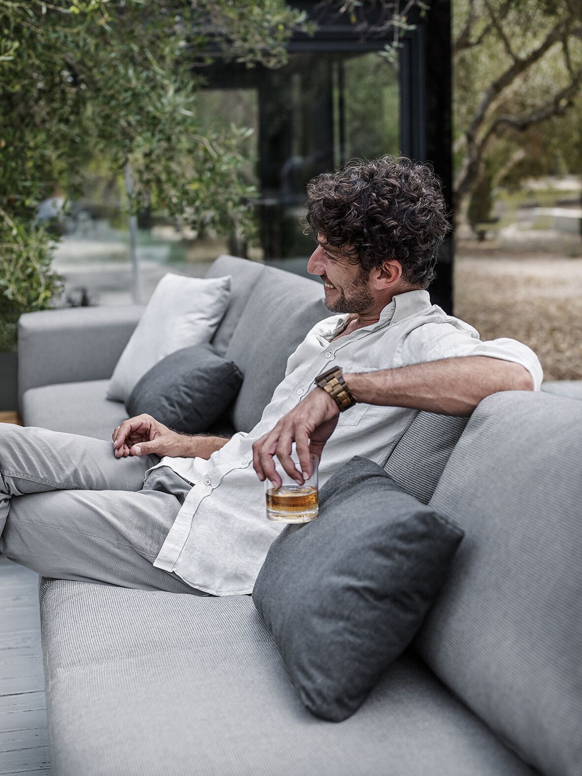 Ткань квадратный сад пуфик Gloster сетка ARCH-00068426 - Вид №2