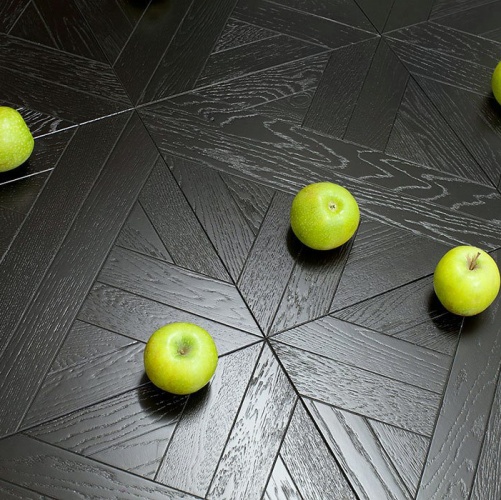 Модульный паркет Marco Ferutti Linea Linea Неро Черный Дуб с брашью (Текстурированная) 405х405 мм 2600600033 - Вид №4