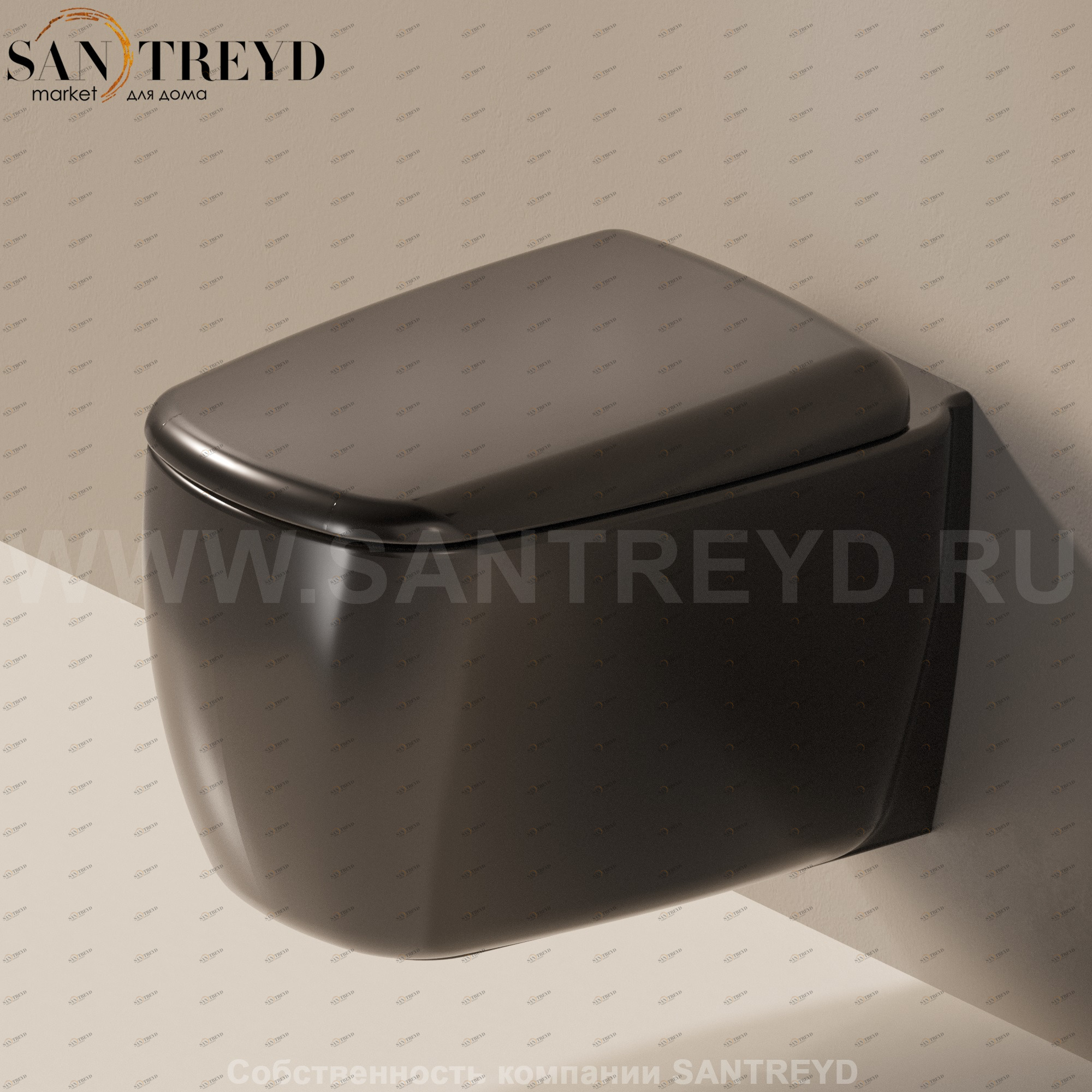 MN1189017 Подвесной унитаз настенный Черный Ceramica Flaminia Mono Италия