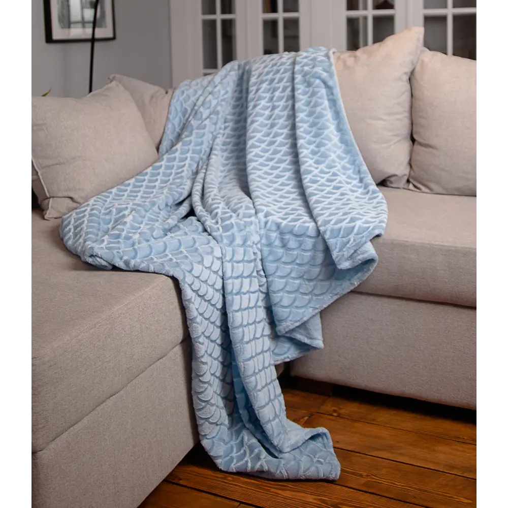 Плед Aglae 180x200 см фланель цвет голубой Ardenza Весеннее промо STLM-2175767 - Вид №3