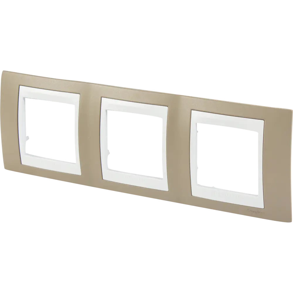 Рамка для розеток и выключателей Systeme Electric Unica 3 поста, цвет коричневый/белый STLM-2209410 - Вид №1