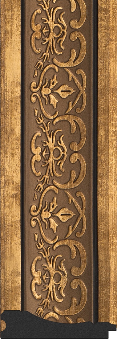 BY 4464 Зеркало с гравировкой в багетной раме - вензель бронзовый 101 mm EVOFORM Exclusive-G - Вид №3