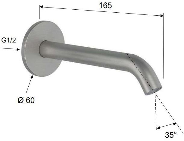 Remer Rubinetterie Настенный излив из нержавеющей стали X style inox Ss 91 x - Вид №1
