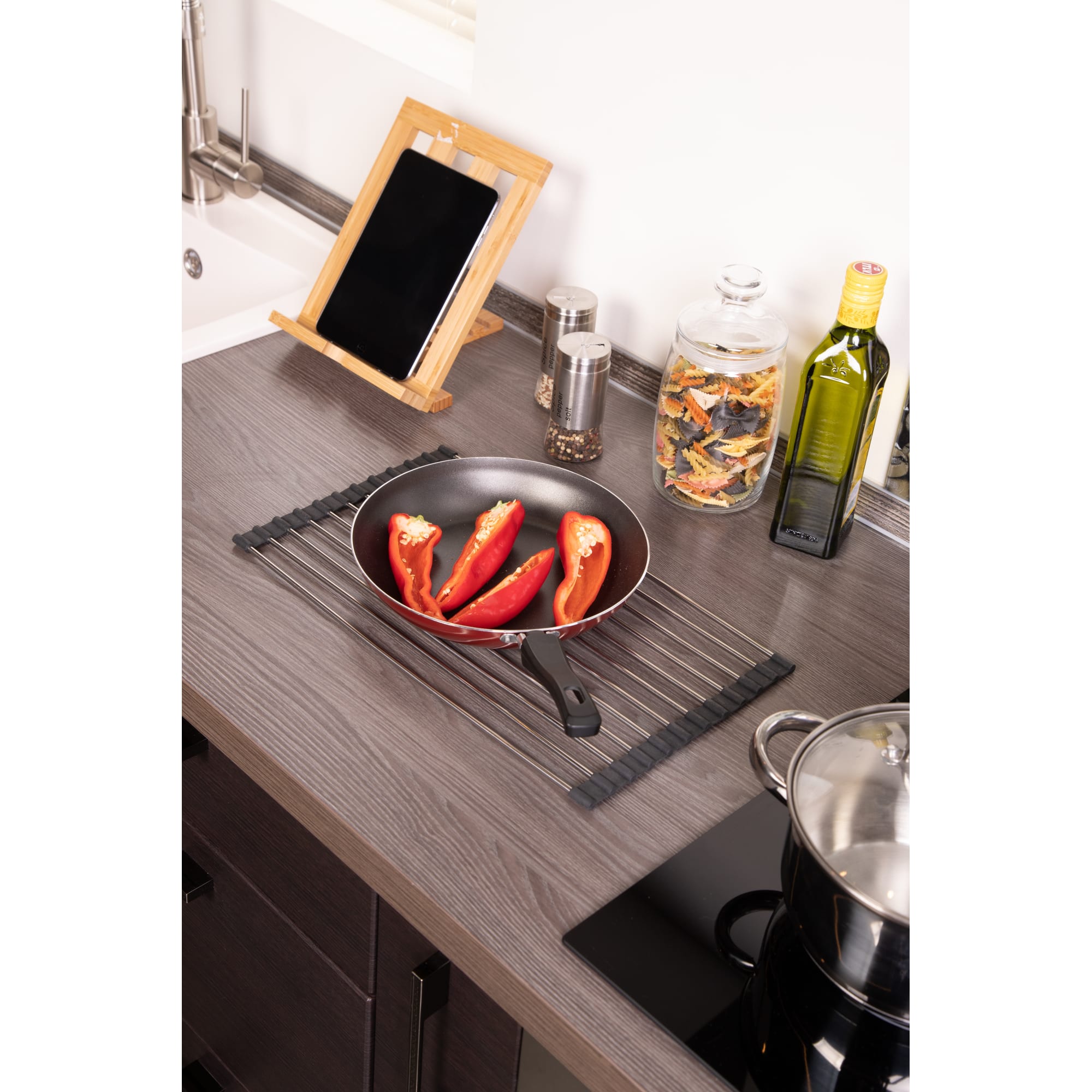 18581093 Подставка под горячее/Решётка на мойку NEO, 40х24 см, цвет чёрный, хром Santreyd  - Вид №3