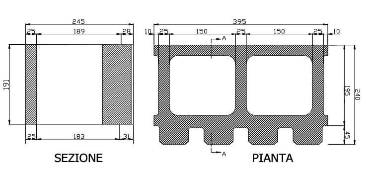 Виброкомпенсированный бетонный разделенный кирпичный блок Gallotta расколотые и рифленые ARCH-00079372 - Вид №2