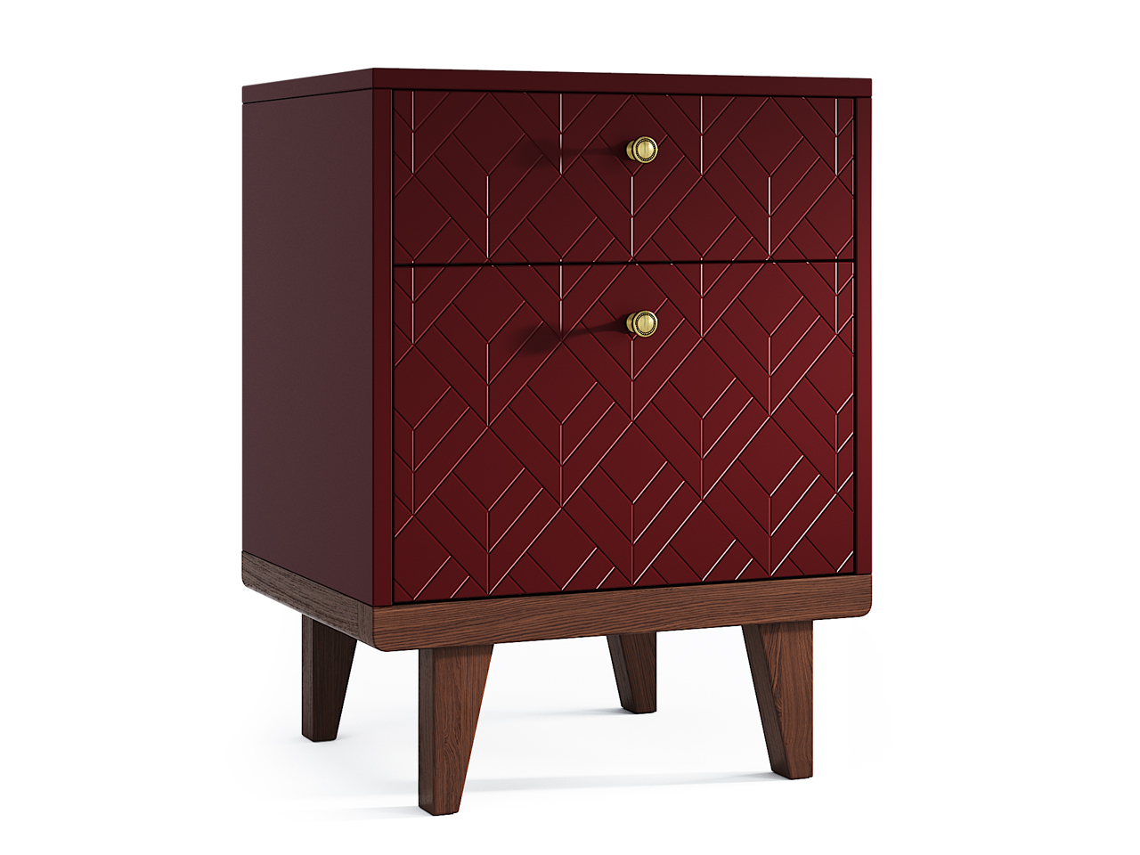 Тумбочка прикроватная для спальни бордовая Thimon THE IDEA  210326 Красный  - Вид №1