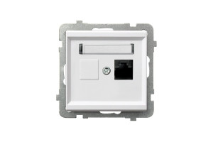 16257659 Компьютерная розетка 1-я, категория 5e, RJ-45, без рамки, белый GPK-1R/K/m/00 Ospel Sonata