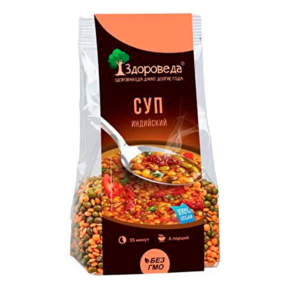 Суп Индийский Масурдал с машем и красной чечевицей Здороведа 250 г Santreyd 13070 - Вид №1