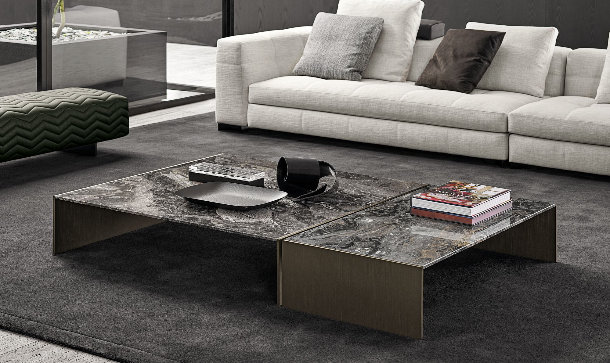 Низкий мраморный журнальный столик Minotti Linha ARCH-00141596 - Вид №1