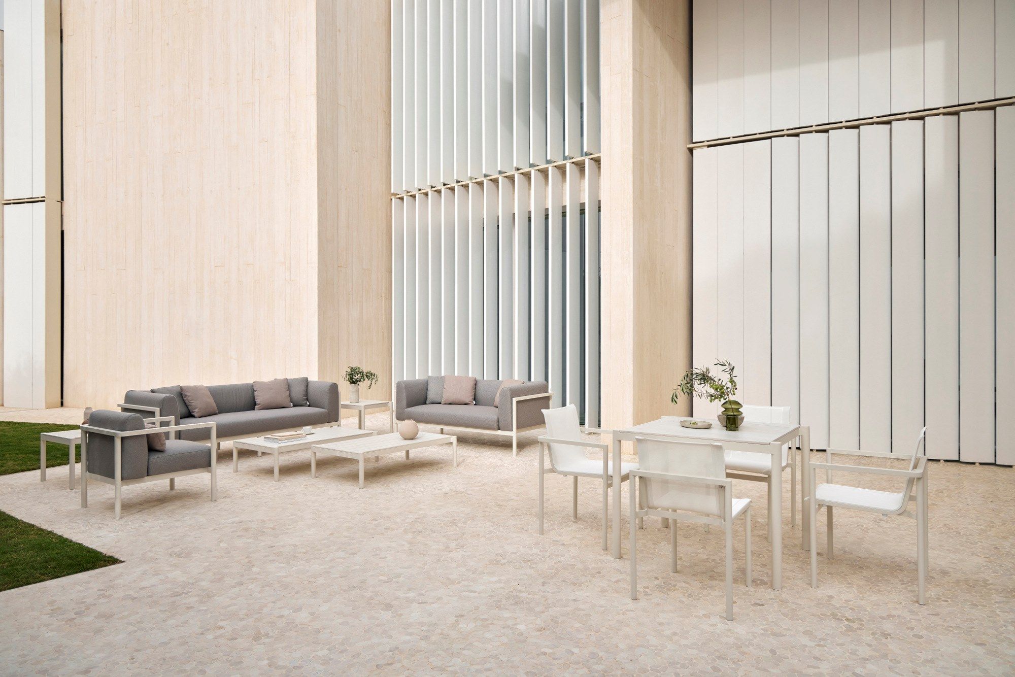 Квадратный алюминиевый стол и столешница из керамогранита POINT Origin ARCH-00090107 - Вид №5