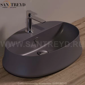 SH05ANTRACITEMATT Накладная раковина на столешницу  овальная Simas Sharp