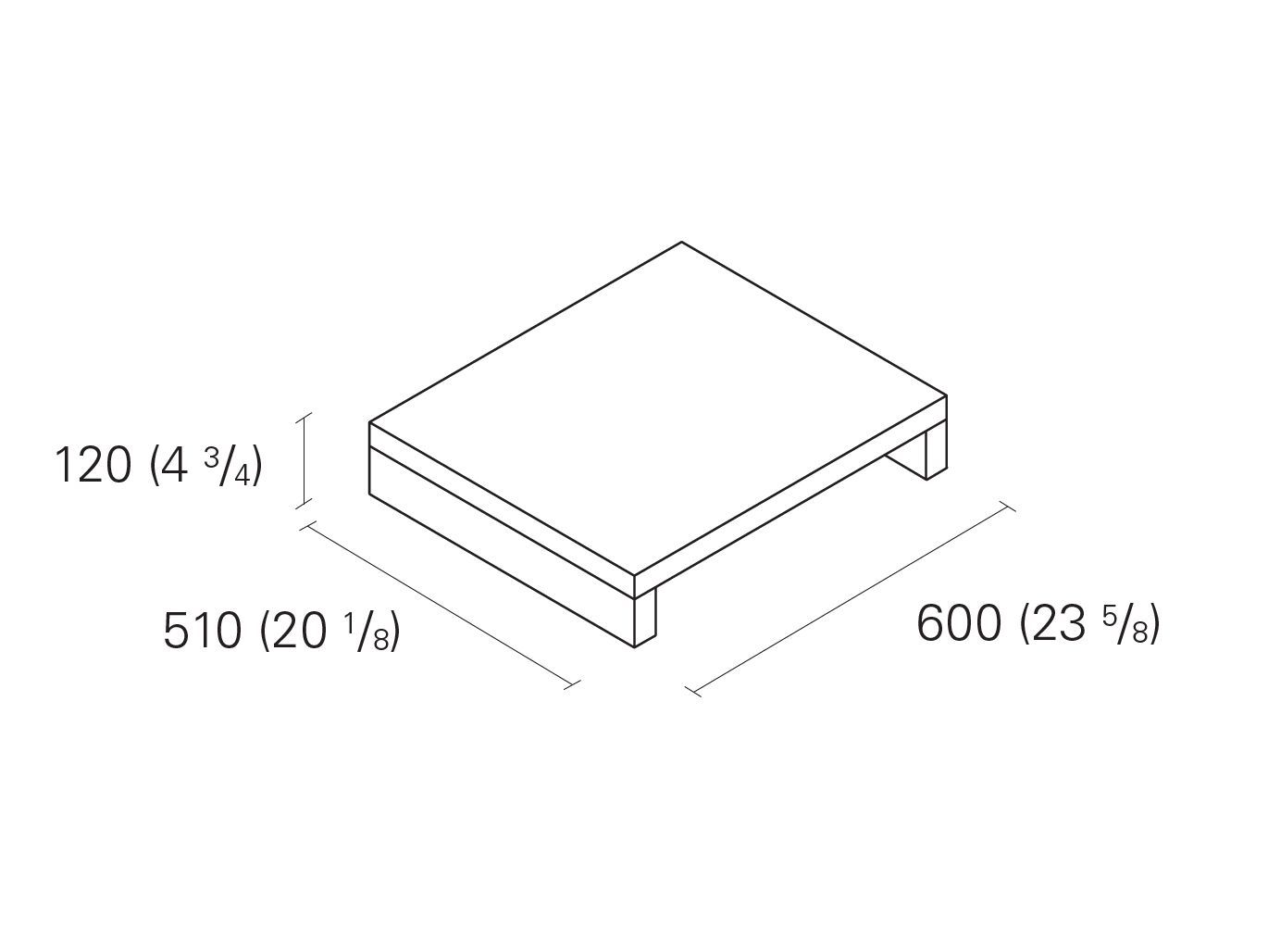 Деревянный журнальный столик / тумбочка e15 MAX ARCH-00052003 - Вид №2