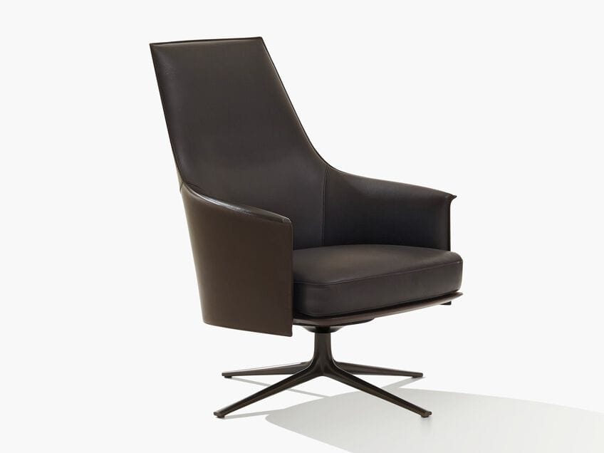 Кожаное вращающееся кресло с подлокотниками Poliform Стэнфорд ARCH-00007588
