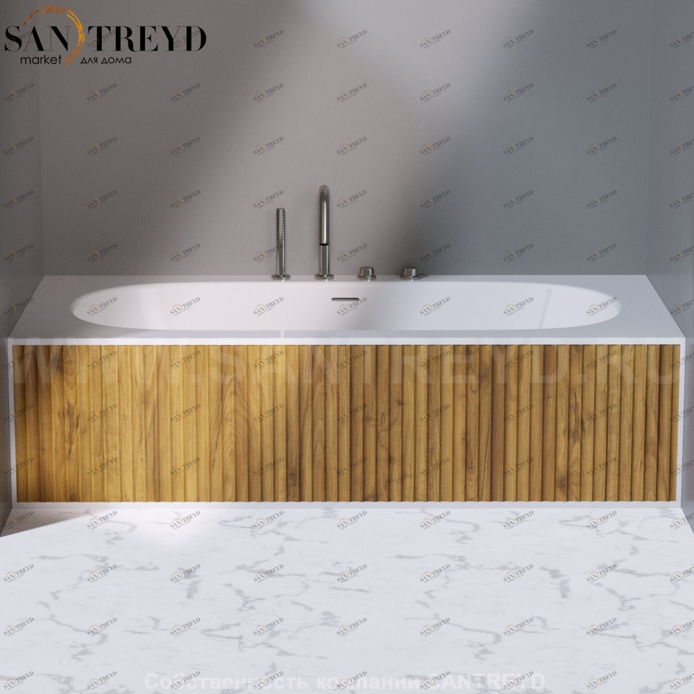 Ванна с декоративными панелями из дерева WODO OVAL белая AeT ITALIA DV230V0W