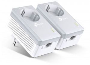 TL-PA4010PKIT Av600 powerline adapter with ac pass through starter kit, ultra compact size, 10/100mbps, twin pack TP-Link