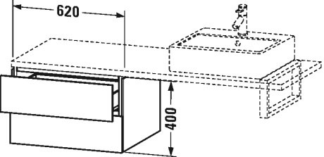 LC583802222 L-Cube Шкафчик для консоли Белый глянцевый декор Duravit - Вид №1