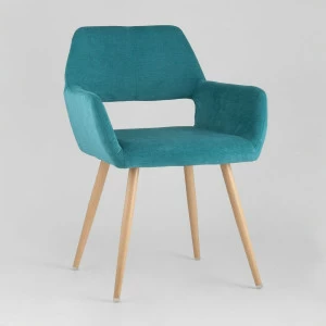 Стул с подлокотниками мягкий мятный "Кромвель" STOOL GROUP ДИЗАЙНЕРСКИЕ 00-3881958 Голубой