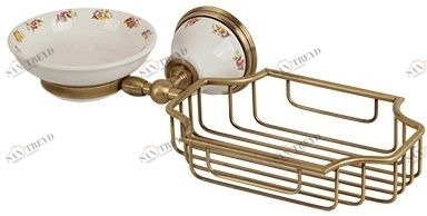 Мыльница настенная MIGLIORE Provance Ml.PRO-60.526.BR с корзиной, цвет бронза 