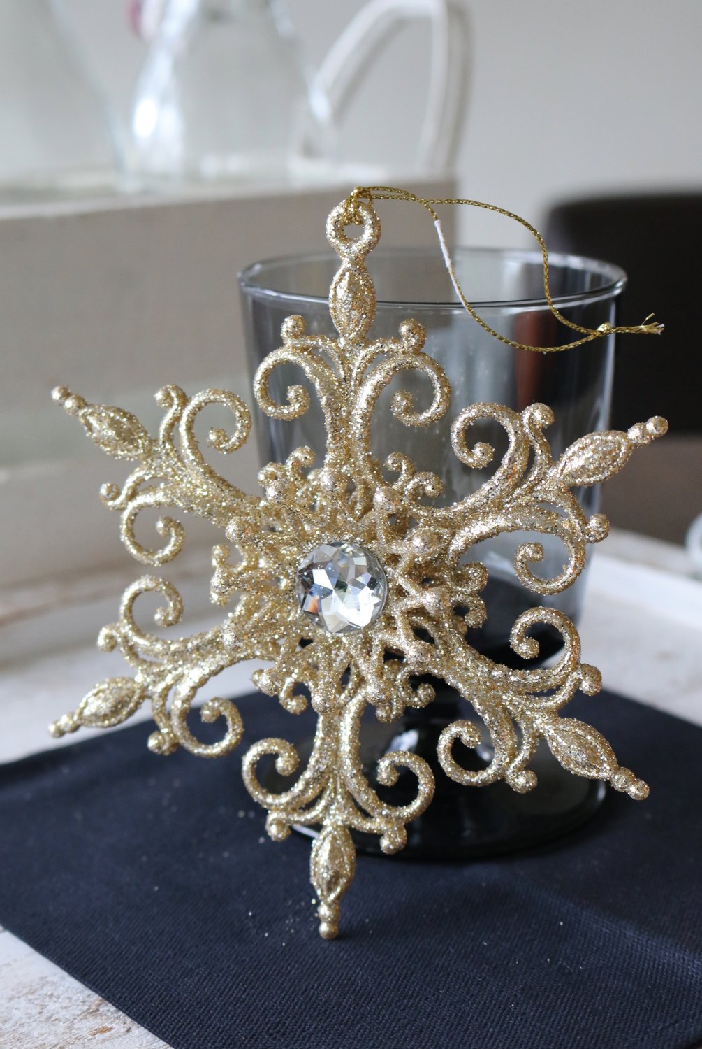 1389 331 a3 Декоративный орнамент, акрил, Ø 14 см, золото H-andreas  - Вид №1