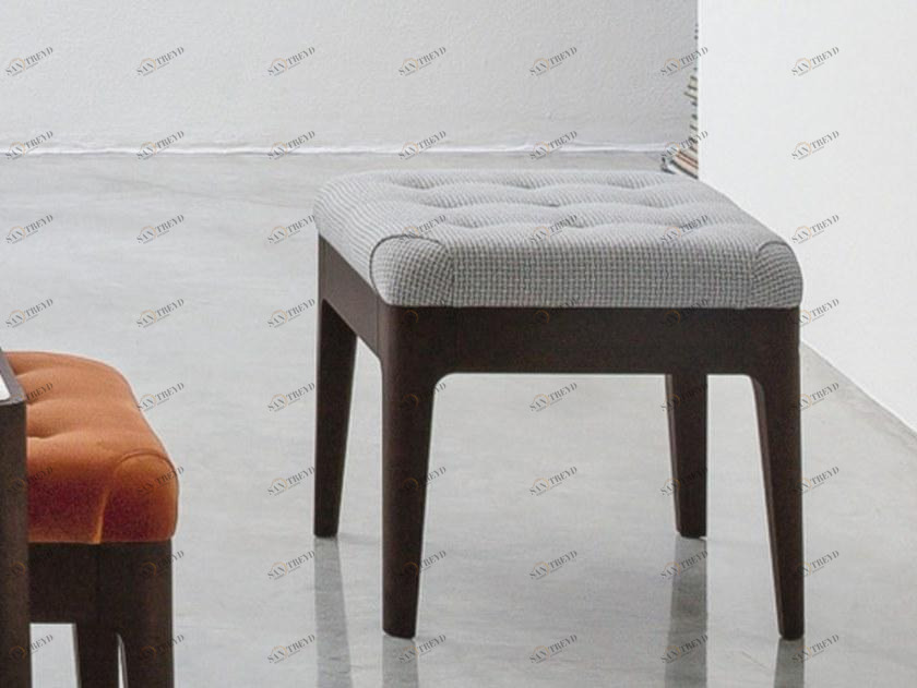 Porada Низкий стеганый табурет из ткани Iron sun-id-1365315