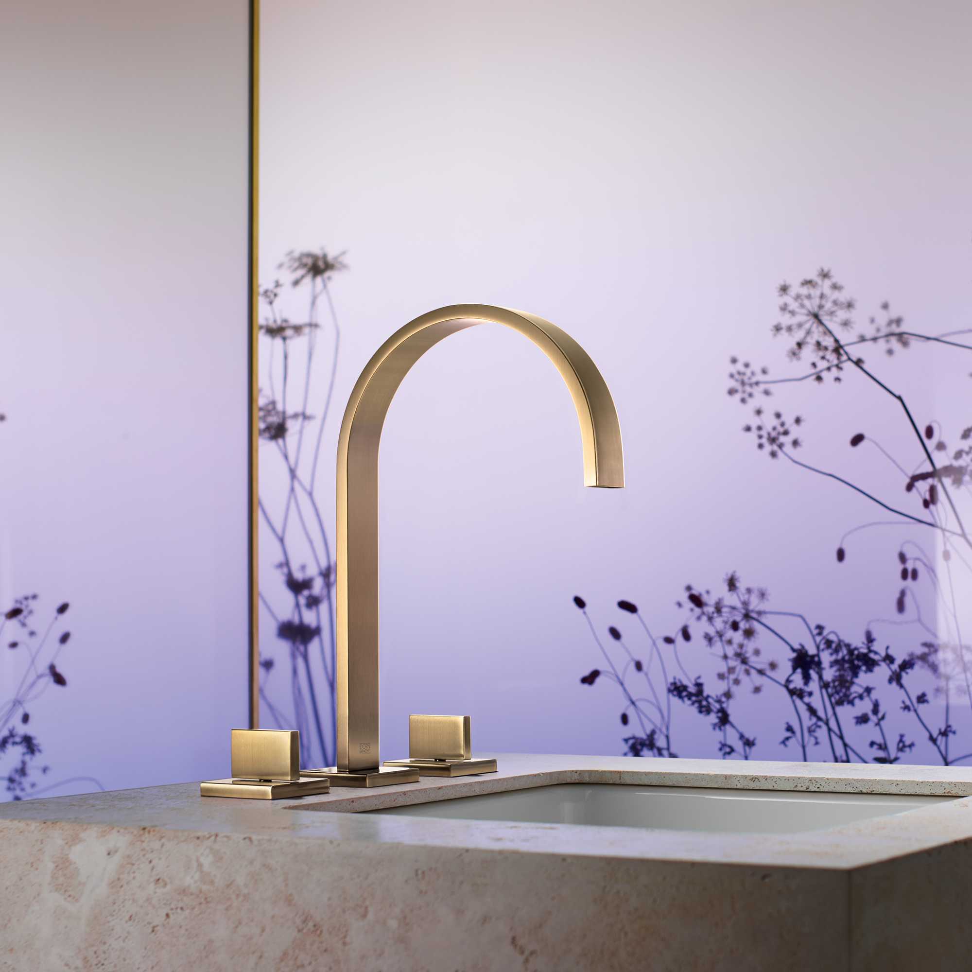 MEM Смеситель для раковины на три отверстия со сливным клапаном - Темный Хром DornBracht 20715782-19 - Вид №1