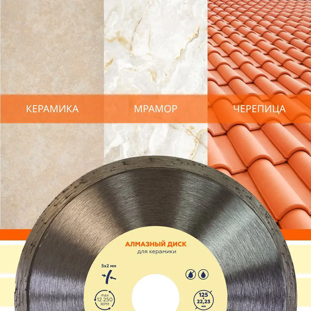 Диск алмазный по керамике сплошной 125x22.2x2 мм Santreyd STLM-2025621 - Вид №4