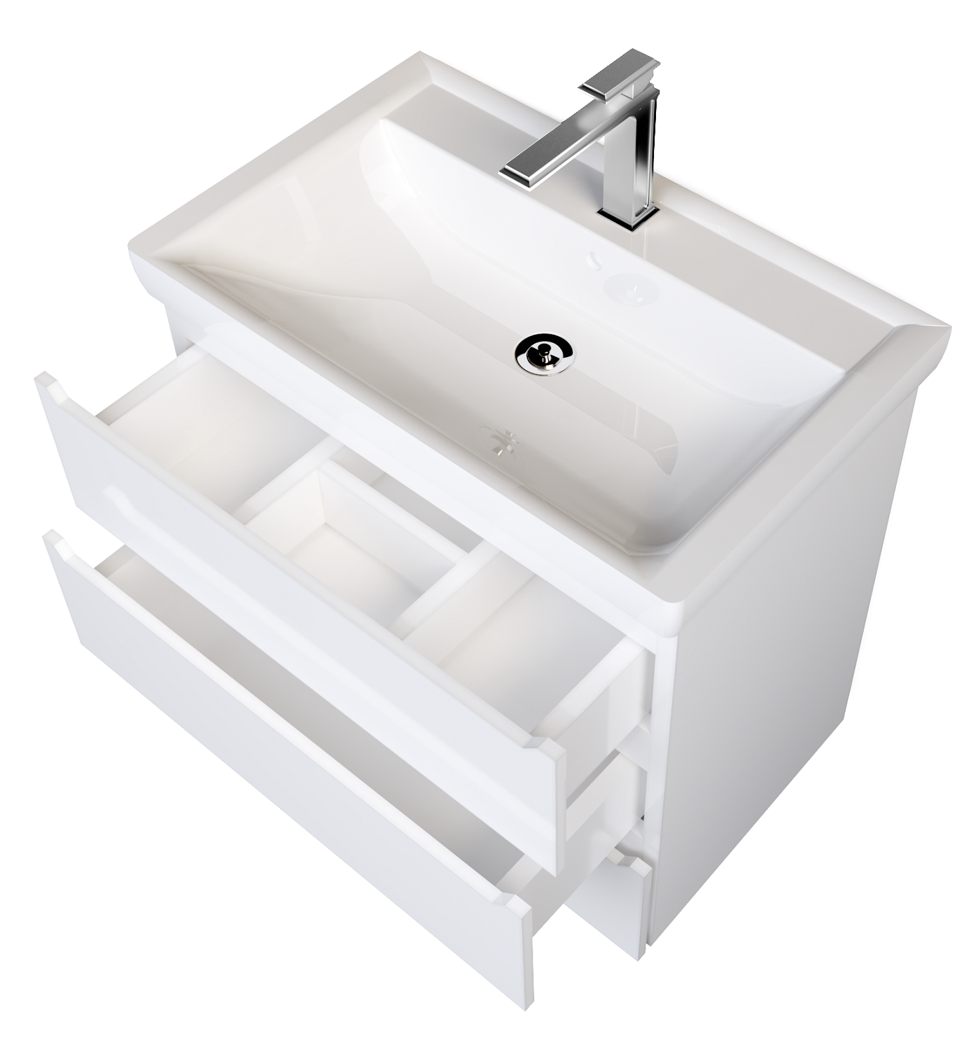 У57594 Тумба Кода 60Н 3в.я. Белый глянец, МДФ 1 Marka Кода 