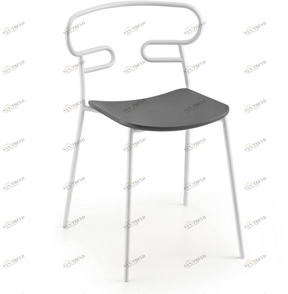 TrabA' Стул из металла и полиуретана с открытой спинкой Genoa 0047-met-pu