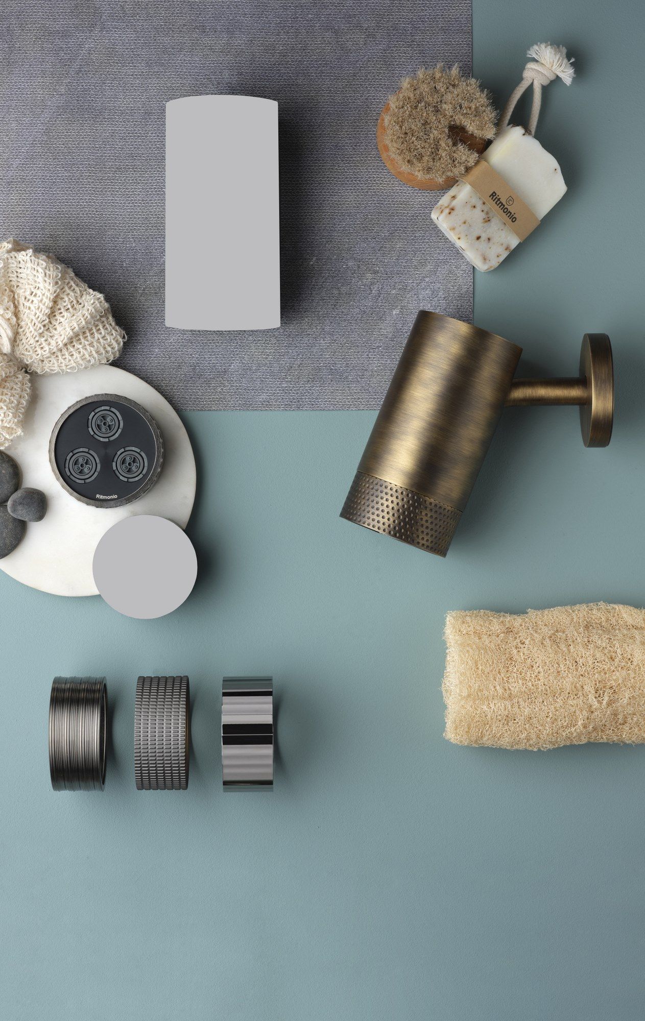 Латунная круглая регулируемая душевая головка с рычагом Ritmonio Diametro35 Wellness Footprinti ARCH-00115931 - Вид №5