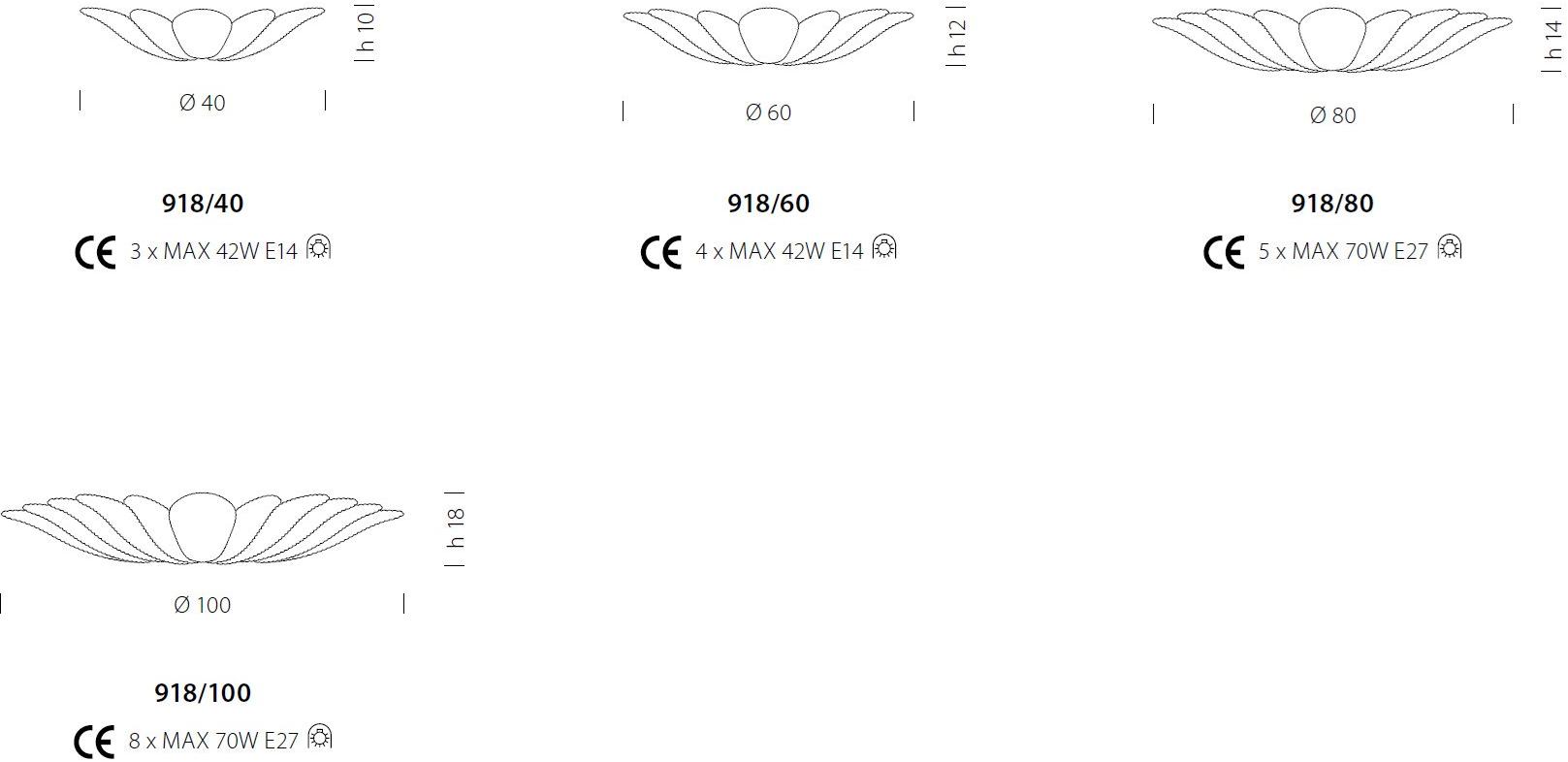 Sylcom Стеклянный потолочный светильник Bembo 918 - Вид №5