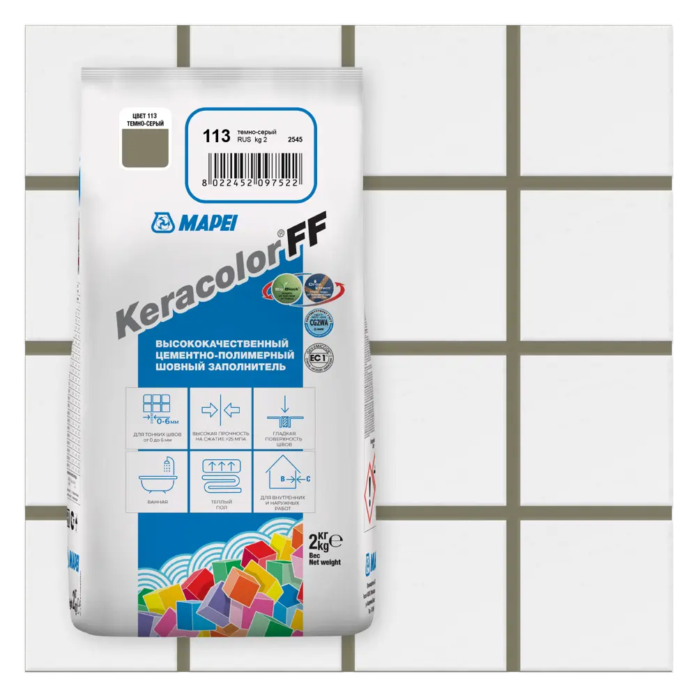 Затирка цементная MAPEI Keracolor FF 113 для влажных помещений 81981434 STLM-0016525