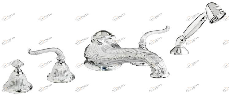 Bronces Mestre Комплект для ванны на 5 отверстий с ручным душем Versailles 230016.a300.50