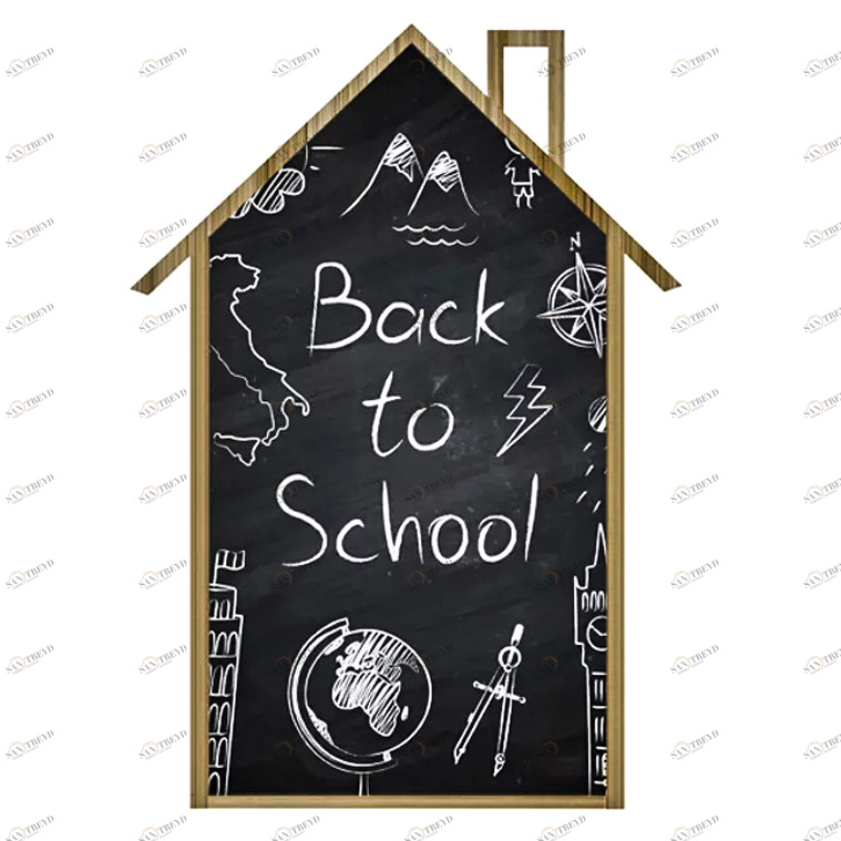 Магнитно-грифельная доска натуральное дерево "Домик" ЗАЯЦ  00-3859376 Бежевый Santreyd 