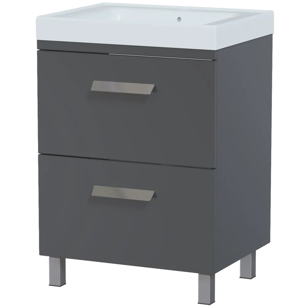 Тумба под раковину напольная Hilton 60 см цвет графит VIGO STLM-2047867 - Вид №1