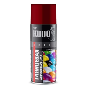 Эмаль аэрозольная для металлочерепицы KUDO акриловая глянцевая цвет темно-красный 520 мл