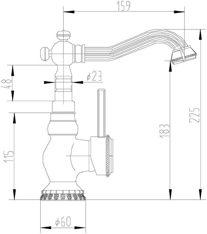 Смеситель ZorG Antic A 309U-BR для раковины, бронза - Вид №1