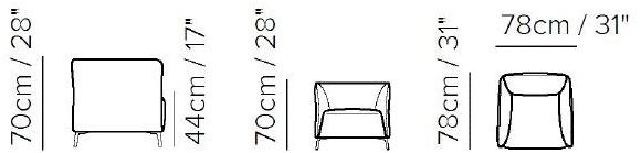 Natuzzi Клубное кресло из ткани с подлокотниками sun-id-1444562 - Вид №2